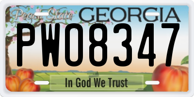 GA license plate PWO8347