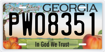 GA license plate PWO8351