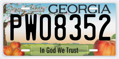 GA license plate PWO8352