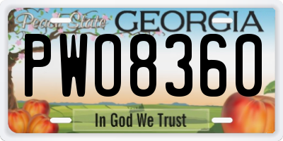 GA license plate PWO8360