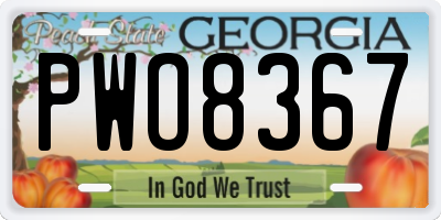 GA license plate PWO8367