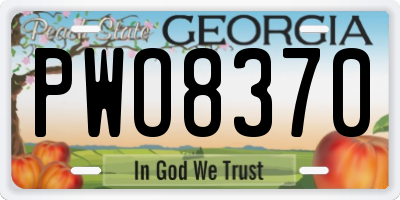 GA license plate PWO8370