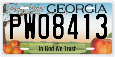 GA license plate PWO8413