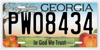 GA license plate PWO8434
