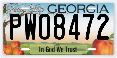 GA license plate PWO8472