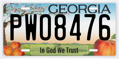 GA license plate PWO8476