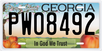 GA license plate PWO8492