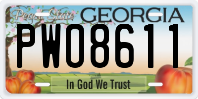GA license plate PWO8611