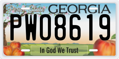 GA license plate PWO8619
