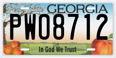 GA license plate PWO8712