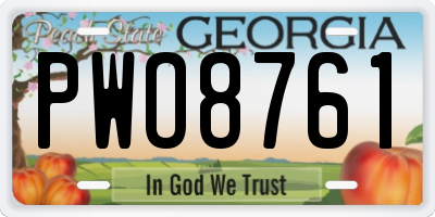 GA license plate PWO8761