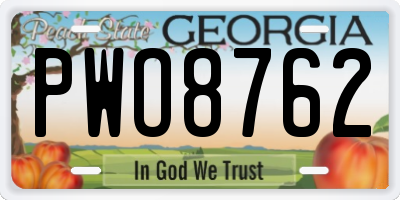 GA license plate PWO8762