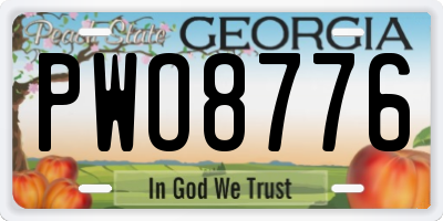 GA license plate PWO8776