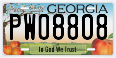 GA license plate PWO8808