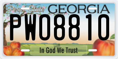 GA license plate PWO8810