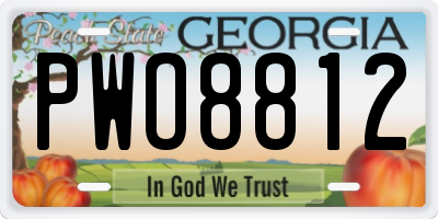 GA license plate PWO8812