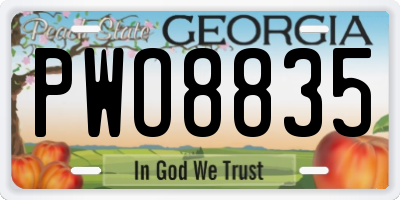 GA license plate PWO8835