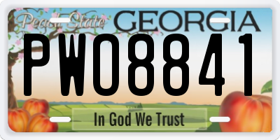 GA license plate PWO8841