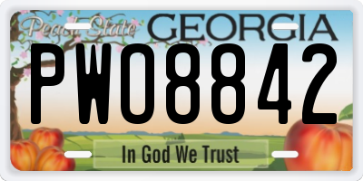 GA license plate PWO8842