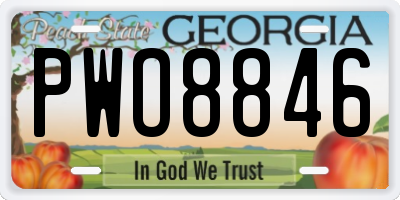 GA license plate PWO8846
