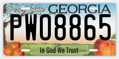 GA license plate PWO8865
