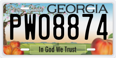 GA license plate PWO8874