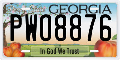GA license plate PWO8876