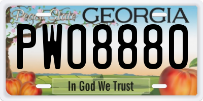 GA license plate PWO8880