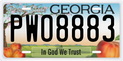 GA license plate PWO8883