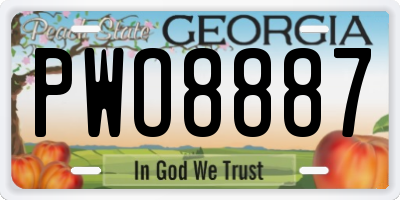GA license plate PWO8887