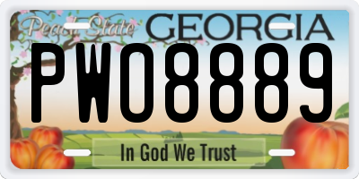 GA license plate PWO8889