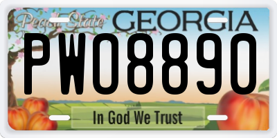 GA license plate PWO8890