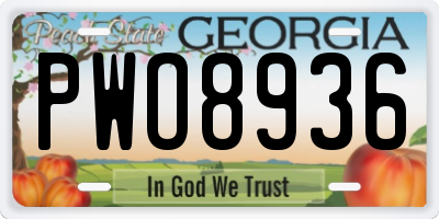 GA license plate PWO8936