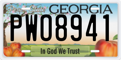 GA license plate PWO8941