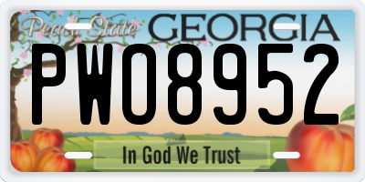 GA license plate PWO8952