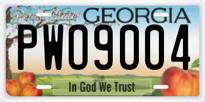 GA license plate PWO9004