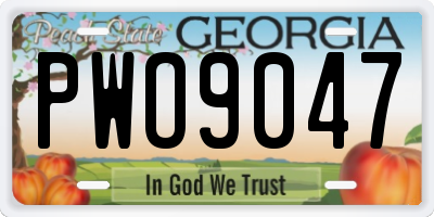 GA license plate PWO9047