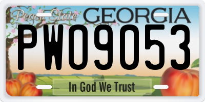 GA license plate PWO9053