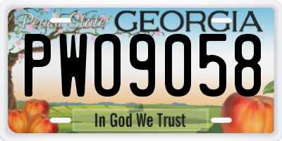 GA license plate PWO9058
