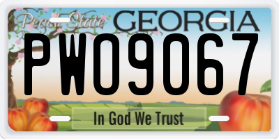 GA license plate PWO9067
