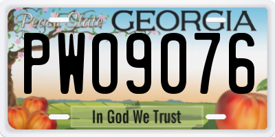 GA license plate PWO9076
