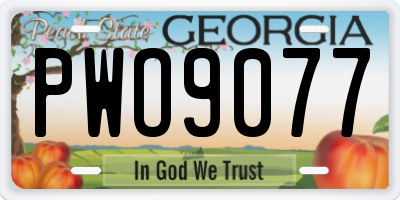 GA license plate PWO9077