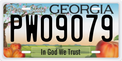 GA license plate PWO9079