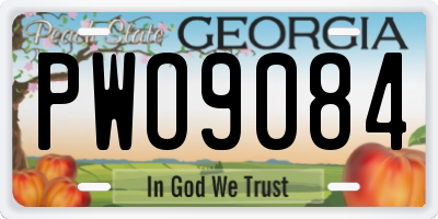 GA license plate PWO9084