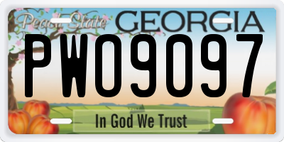 GA license plate PWO9097