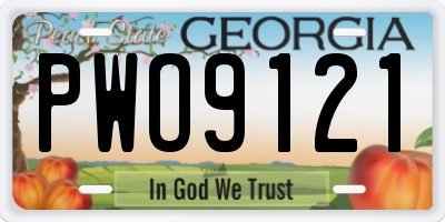 GA license plate PWO9121