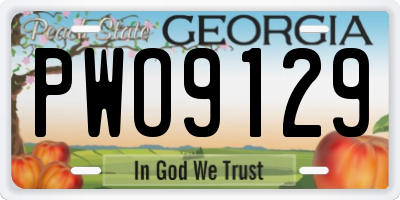 GA license plate PWO9129