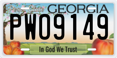 GA license plate PWO9149