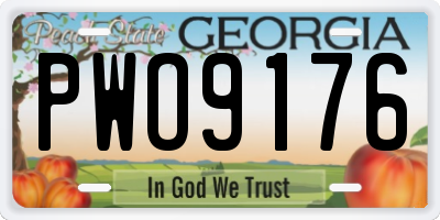 GA license plate PWO9176