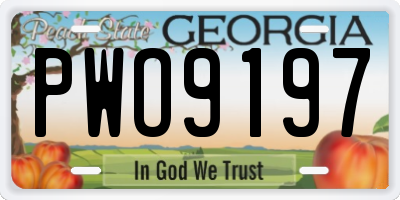 GA license plate PWO9197